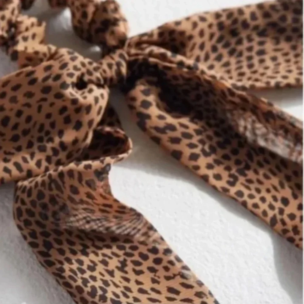 ❤️ FREE Darling Cheetah Cat Draped Hipster Hippie Art Peasant Hip Bow Scrunchie